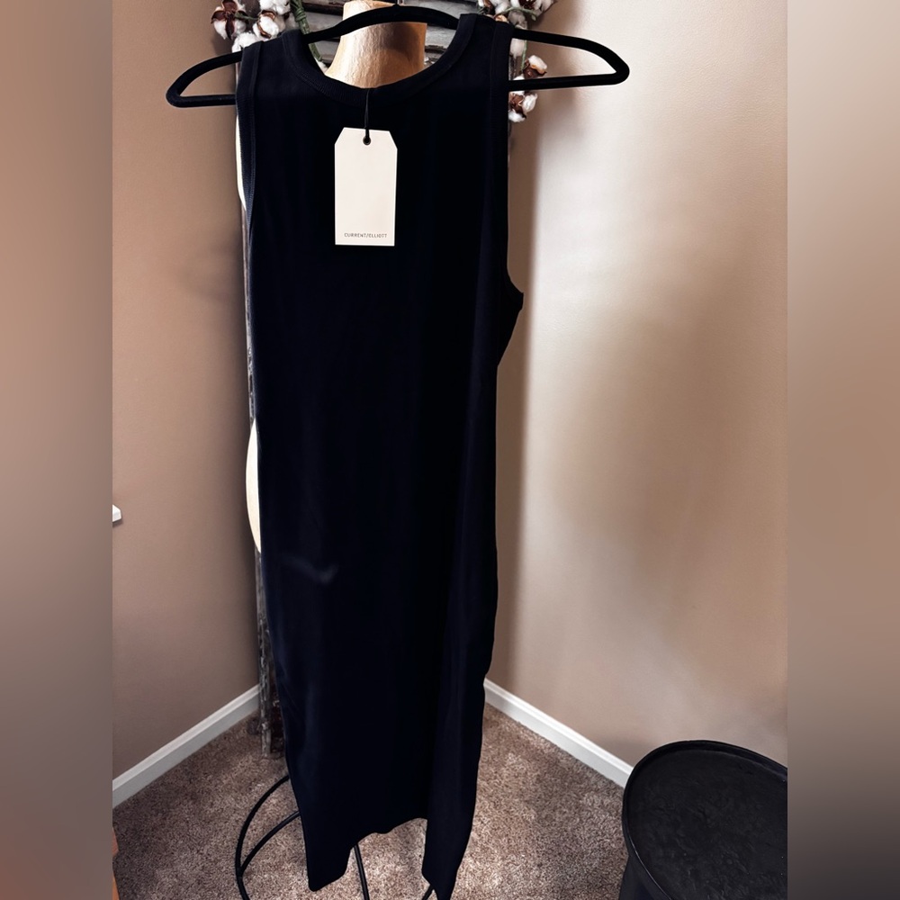 Current/Elliott Black sleeveless ribbed cotton maxi dress nwt